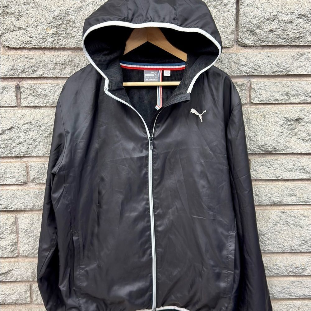 Puma Black Windbreaker with White Trim